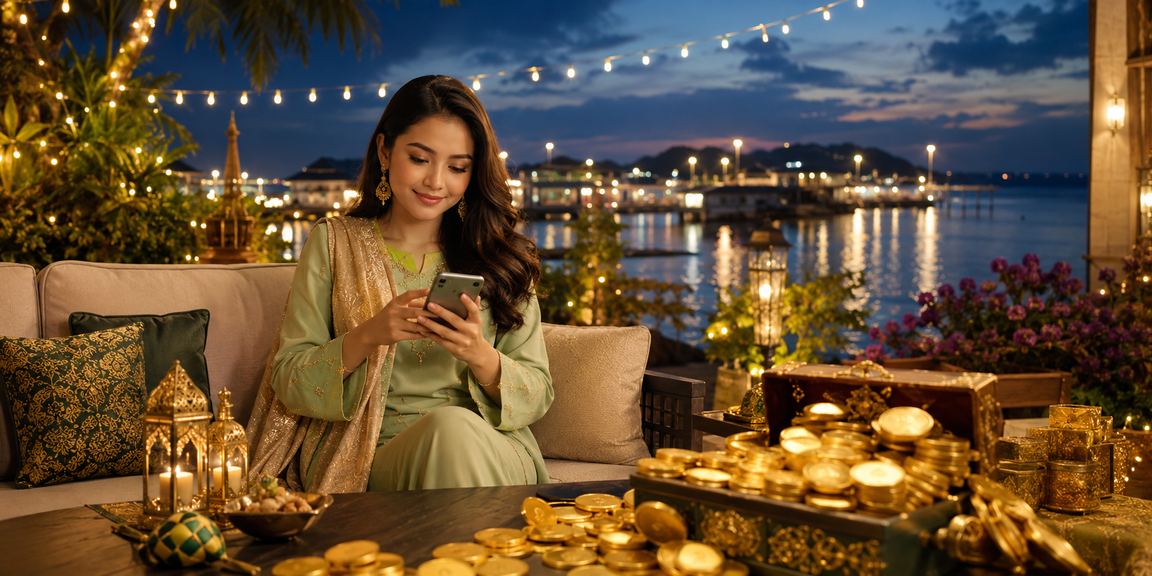Pemain Malaysia menikmati permainan kasino dalam talian semasa musim perayaan Hari Raya